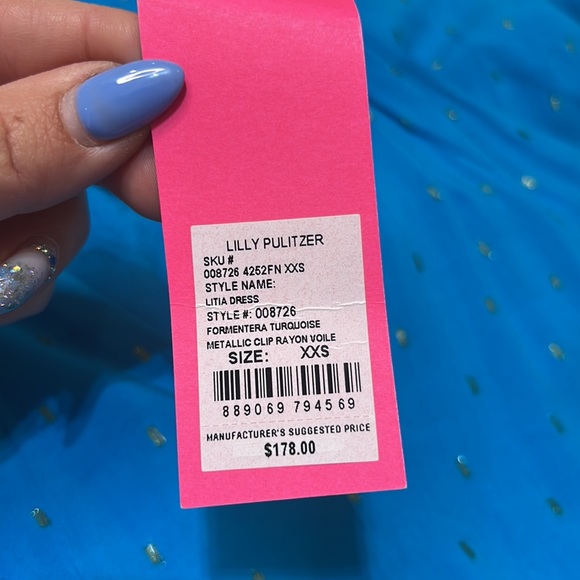 NWT Lilly Pulitzer Litia Dress in Formentera Turquoise size XXS - Picture 5 of 6
